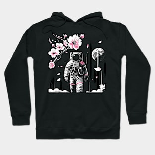 Kawaii Astronaut Outer Space Japanese Sakura Funny Space Hoodie